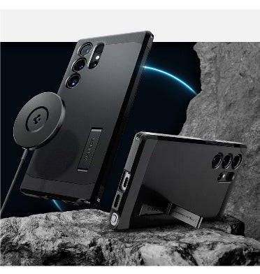 SAMSUNG GALAXY S24 ULTRA PREMIUM TOUGH ARMOR MAGFIT CASE BLACK | SPIGEN