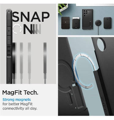 SAMSUNG GALAXY S24 ULTRA PREMIUM TOUGH ARMOR MAGFIT CASE BLACK | SPIGEN