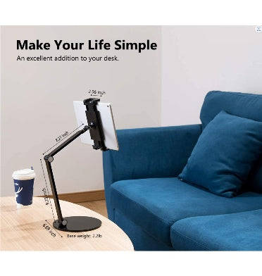 UNIVERSAL MULTI-ANGLE ADJUSTABLE LONG ARM TABLET DESKTOP STAND HOLDER BLACK | INIFISPCE