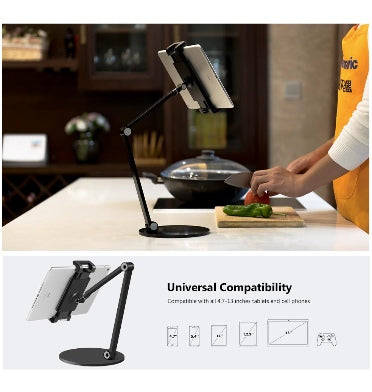 UNIVERSAL MULTI-ANGLE ADJUSTABLE LONG ARM TABLET DESKTOP STAND HOLDER BLACK | INIFISPCE