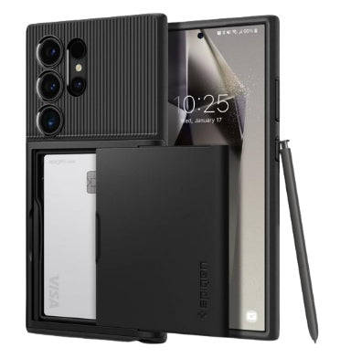 SAMSUNG GALAXY S24 ULTRA PREMIUM SLIM ARMOR CARD CASE BLACK | SPIGEN