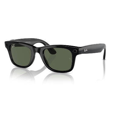 RAY-BAN META - WAYFARER SMART GLASSES STANDARD SHINY BLACK/GREEN