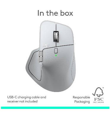LOGITECH MX MASTER 4 WIRELESS MOUSE MAC EDITION WHITE SILVER
