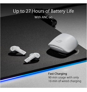 ASUS ROG CETRA WIRELESS NOISE CANCELLING GAMING EARBUDS GRAY