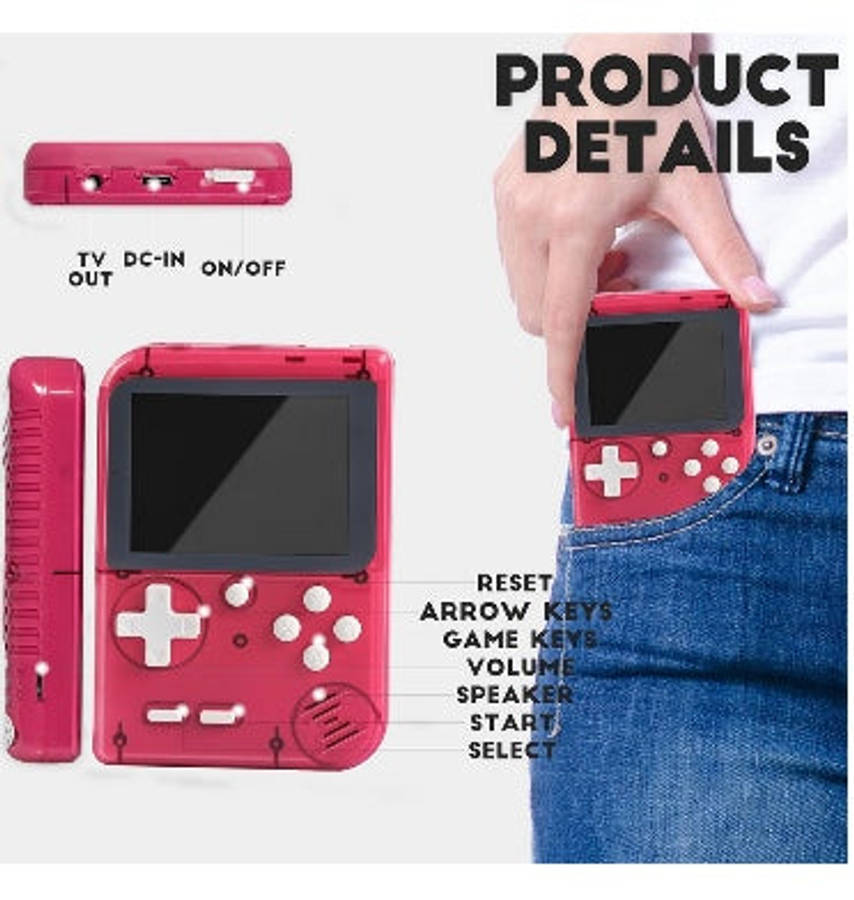 RETRO HANDHELD GAME CONSOLE RED