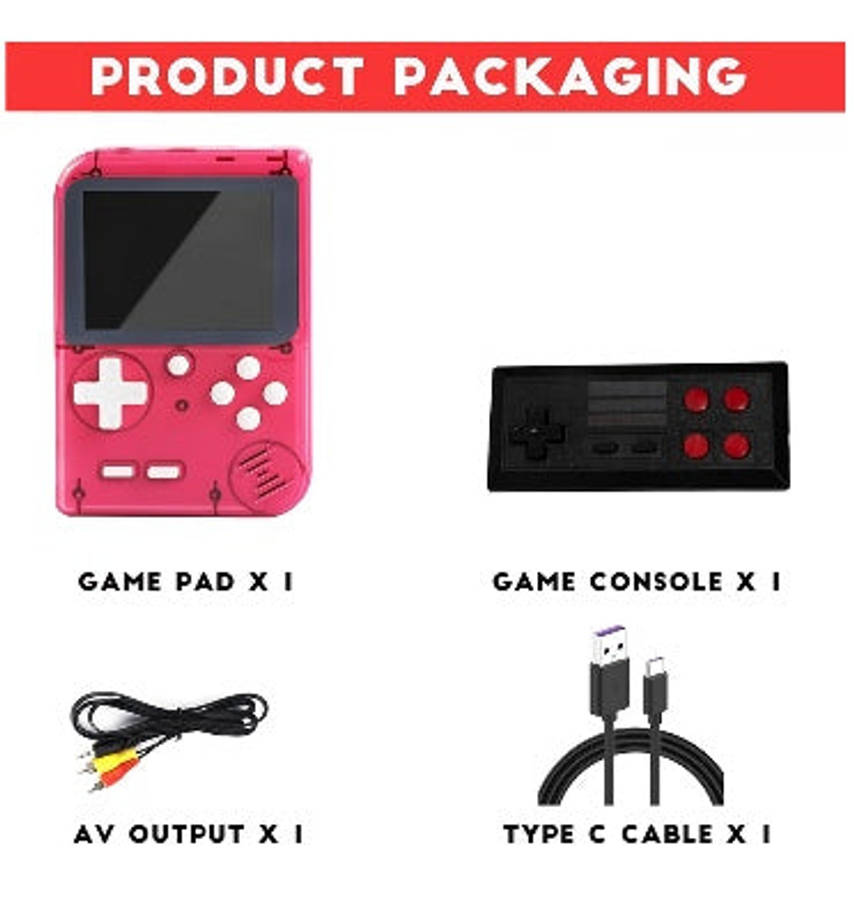 RETRO HANDHELD GAME CONSOLE RED