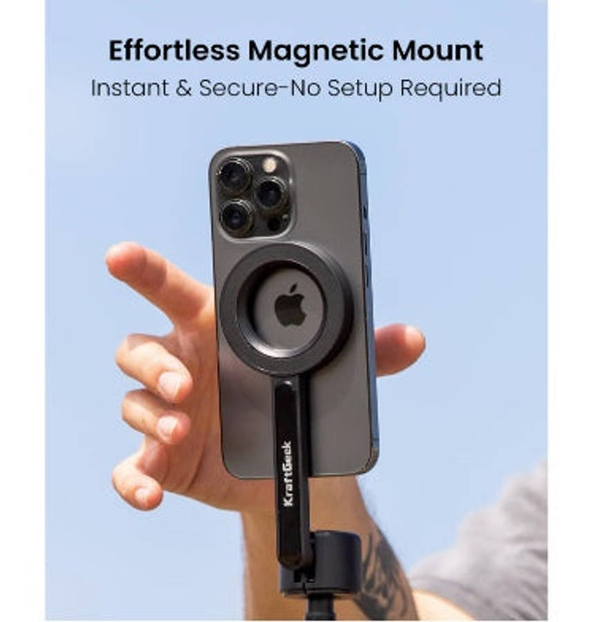 KRAFTGEEK MAGSAFE BLUETOOTH TRIPOD SELFIE STICK 64" BLACK