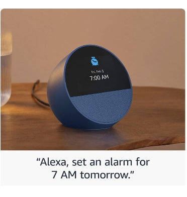 AMAZON ECHO SPOT SMART ALARM CLOCK GLACIER WHITE (2024)