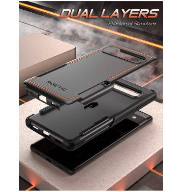 GOOGLE PIXEL 7A PREMIUM DUAL LAYER RUGGED NEON SERIES CASE BLACK | POETIC