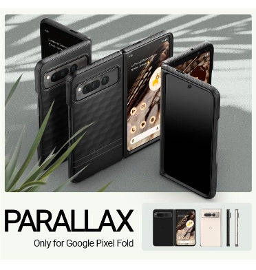 GOOGLE PIXEL FOLD PREMIUM PARALLAX SERIES PROTECTIVE CASE MATTE BLACK | CASEOLOGY