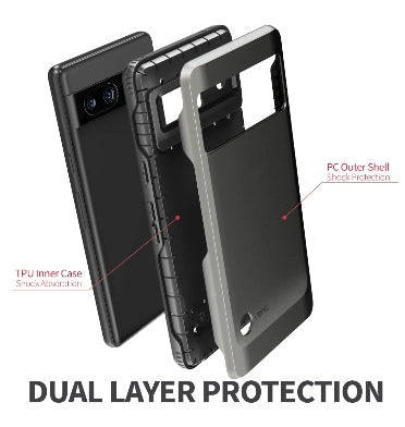 GOOGLE PIXEL 7A PREMIUM DUAL LAYER HYBRID TPU CASE GRAPHITE GRAY/BLACK | VENA