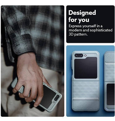 SAMSUNG GALAXY Z FLIP 5 PREMIUM PARALLAX SERIES PROTECTIVE CASE SAGE GREEN | CASEOLOGY