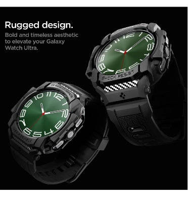 SAMSUNG GALAXY WATCH 7 ULTRA PREMIUM RUGGED ARMOR PRO CASE 47MM BLACK | SPIGEN