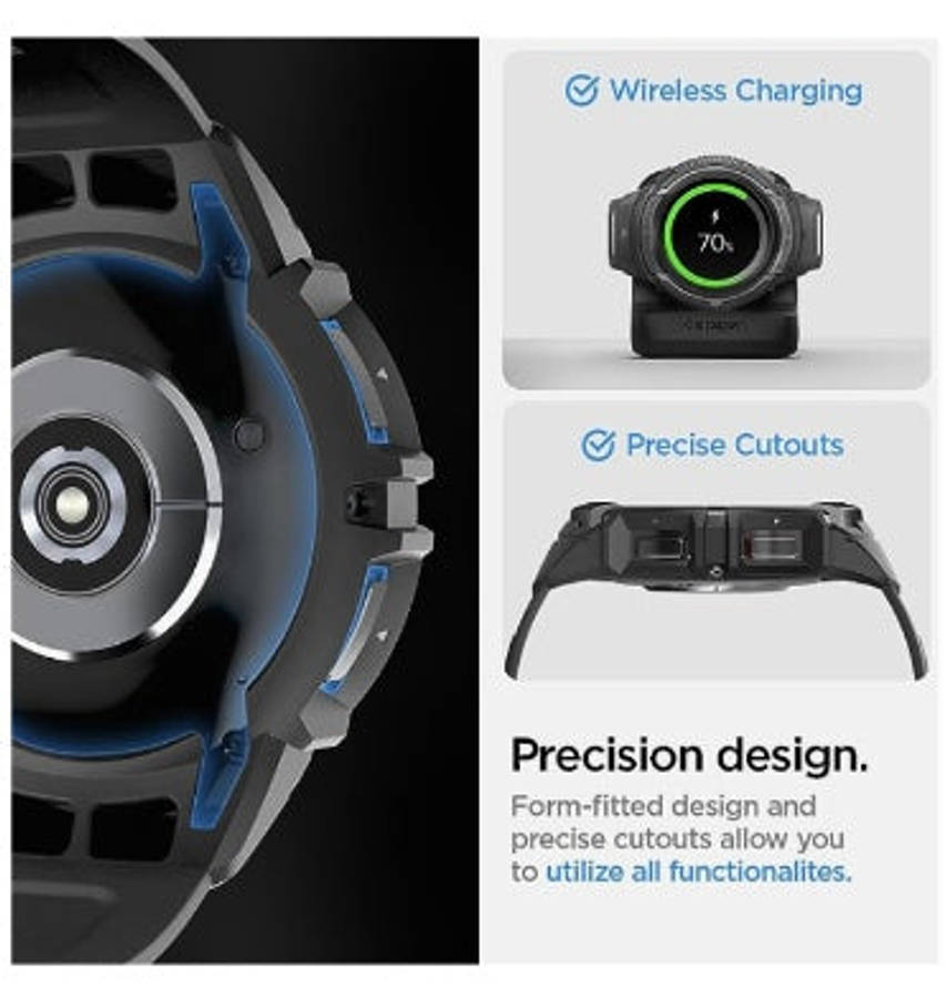 SAMSUNG GALAXY WATCH 6 CLASSIC PREMIUM RUGGED ARMOR PRO CASE 43MM BLACK | SPIGEN