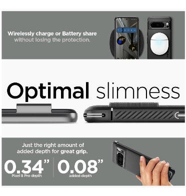 GOOGLE PIXEL 8 PRO PREMIUM RUGGED ARMOR CASE BLACK | SPIGEN