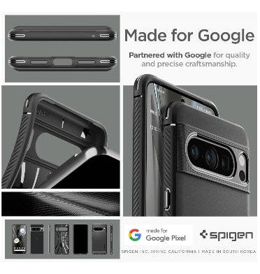 GOOGLE PIXEL 8 PRO PREMIUM RUGGED ARMOR CASE BLACK | SPIGEN