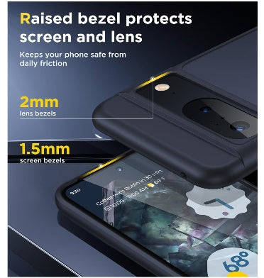GOOGLE PIXEL 8 PREMIUM SLIM TRANSLUCENT BUMPER CASE MATTE BLACK