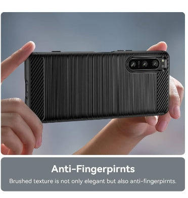 SONY XPERIA 5 IV SLIM CARBON FIBRE TEXTURE CASE BLACK