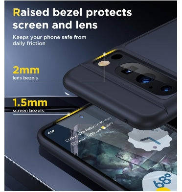 GOOGLE PIXEL 8 PRO PREMIUM SLIM TRANSLUCENT BUMPER CASE MATTE BLACK