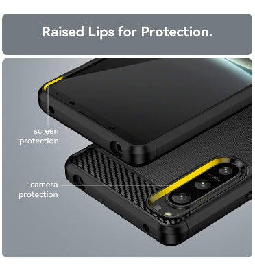 SONY XPERIA 5 IV SLIM CARBON FIBRE TEXTURE CASE BLACK