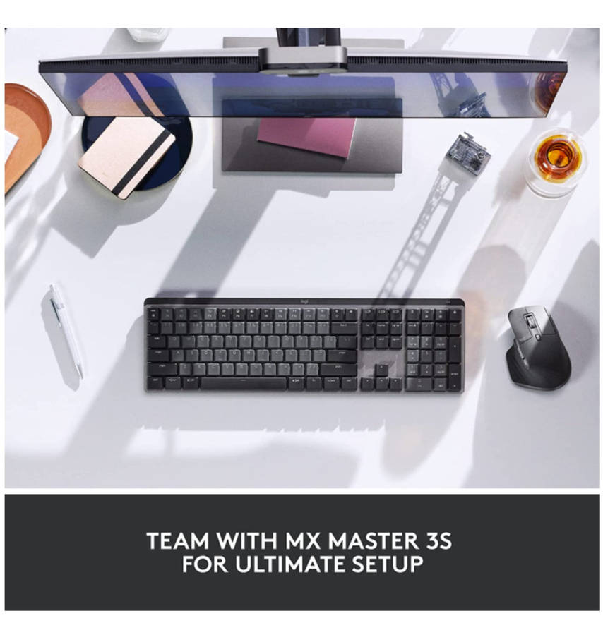 LOGITECH MX MECHANICAL WIRELESS ILLUMINATED PERFORMANCE KEYBOARD CLICKY EDITION GRAPHITE