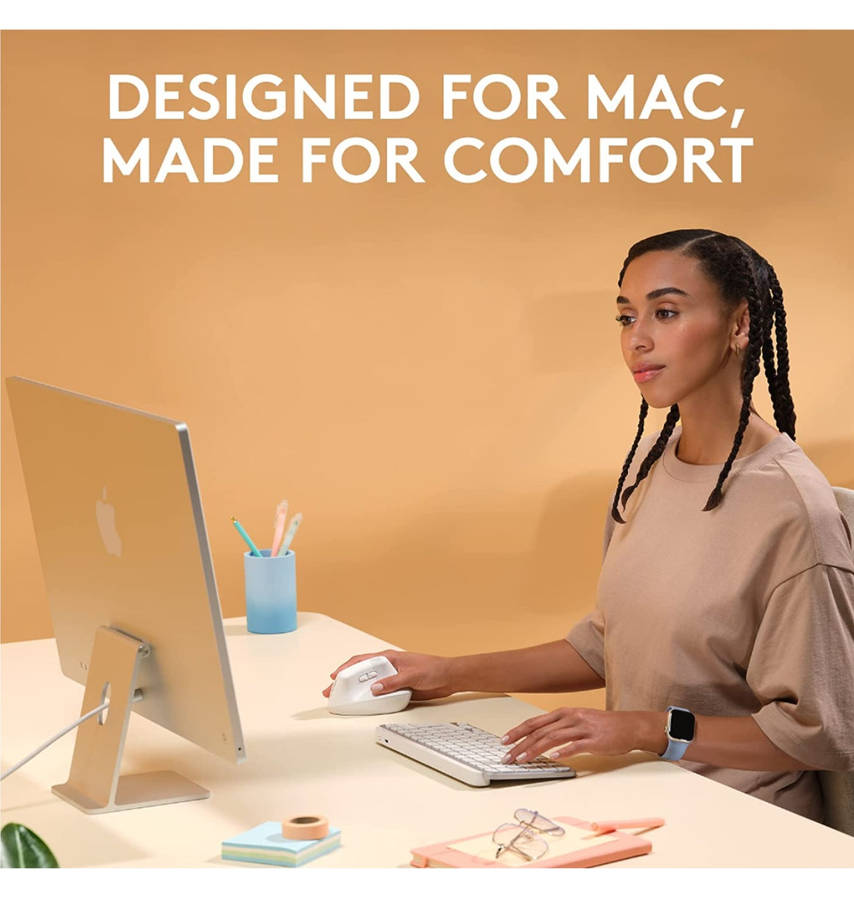 LOGITECH LIFT VERTICAL ERGONOMIC MOUSE MAC EDITION WHITE
