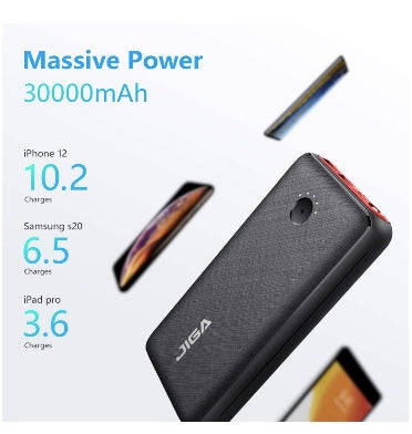 JIGA 30000mAh USB-C POWERBANK WITH FLASHLIGHT