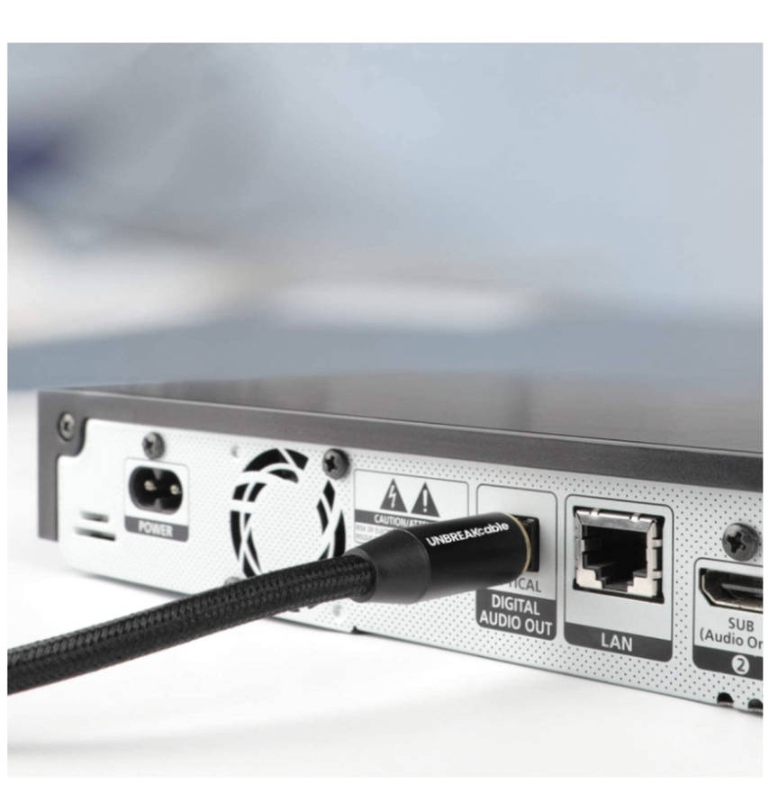 UNBREAKCABLE DIGITAL OPTICAL AUDIO DOUBLE NYLON BRAIDED CABLE 3M