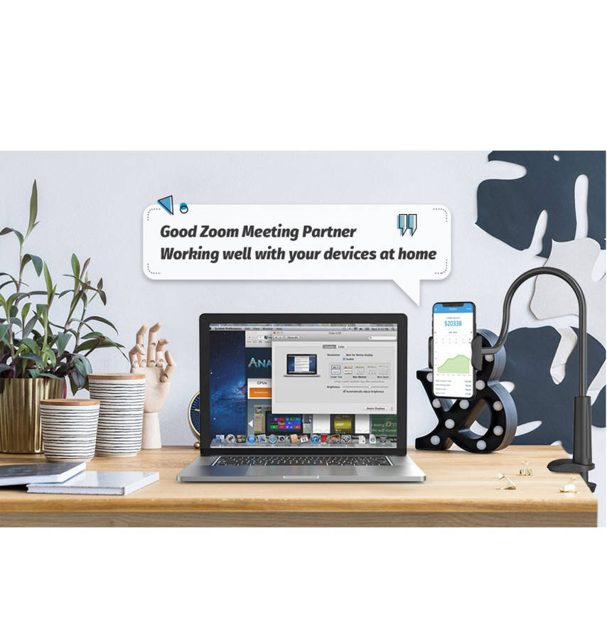 GOOSENECK FLEXIBLE ARM WEBCAM MOUNT WITH ADJUSTABLE CLAMP BLACK | PUROMA