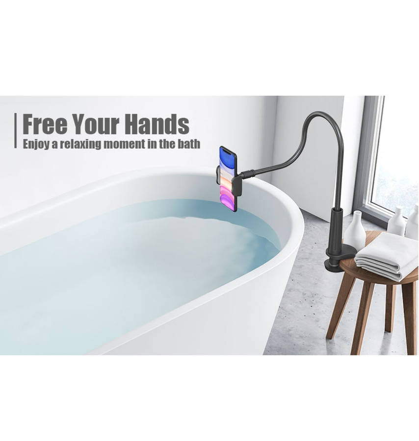 GOOSENECK FLEXIBLE ARM WEBCAM MOUNT WITH ADJUSTABLE CLAMP BLACK | PUROMA