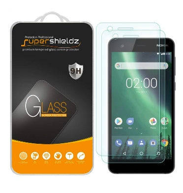 NOKIA 2 PREMIUM TEMPERED GLASS SCREEN PROTECTOR 9H 2PK | SUPERSHIELDZ