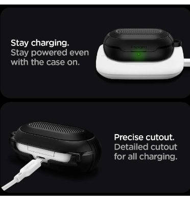 SAMSUNG GALAXY BUDS PREMIUM RUGGED ARMOR CASE BLACK | SPIGEN