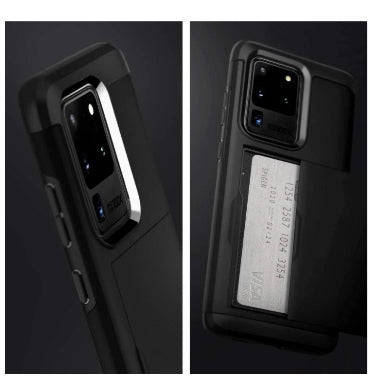 SAMSUNG GALAXY S20+ PREMIUM SLIM ARMOR CARD CASE BLACK | SPIGEN