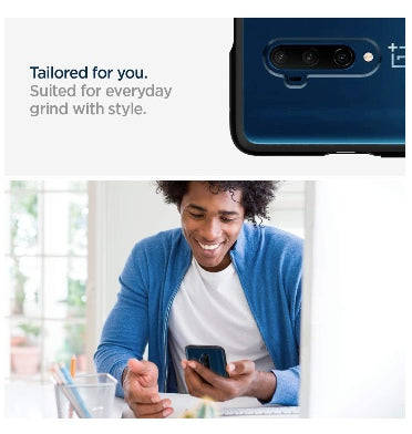 ONEPLUS 7T PRO PREMIUM HYBRID CASE CLEAR/BLACK | SPIGEN