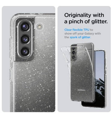 SAMSUNG GALAXY S21 PREMIUM SLIM LIQUID CRYSTAL GLITTER CASE CLEAR | SPIGEN