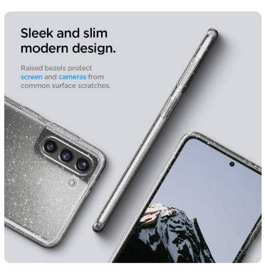 SAMSUNG GALAXY S21 PREMIUM SLIM LIQUID CRYSTAL GLITTER CASE CLEAR | SPIGEN