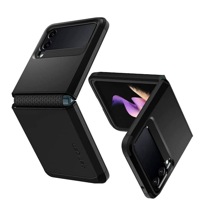 SAMSUNG GALAXY Z FLIP 3 5G PREMIUM TOUGH ARMOR CASE BLACK | SPIGEN