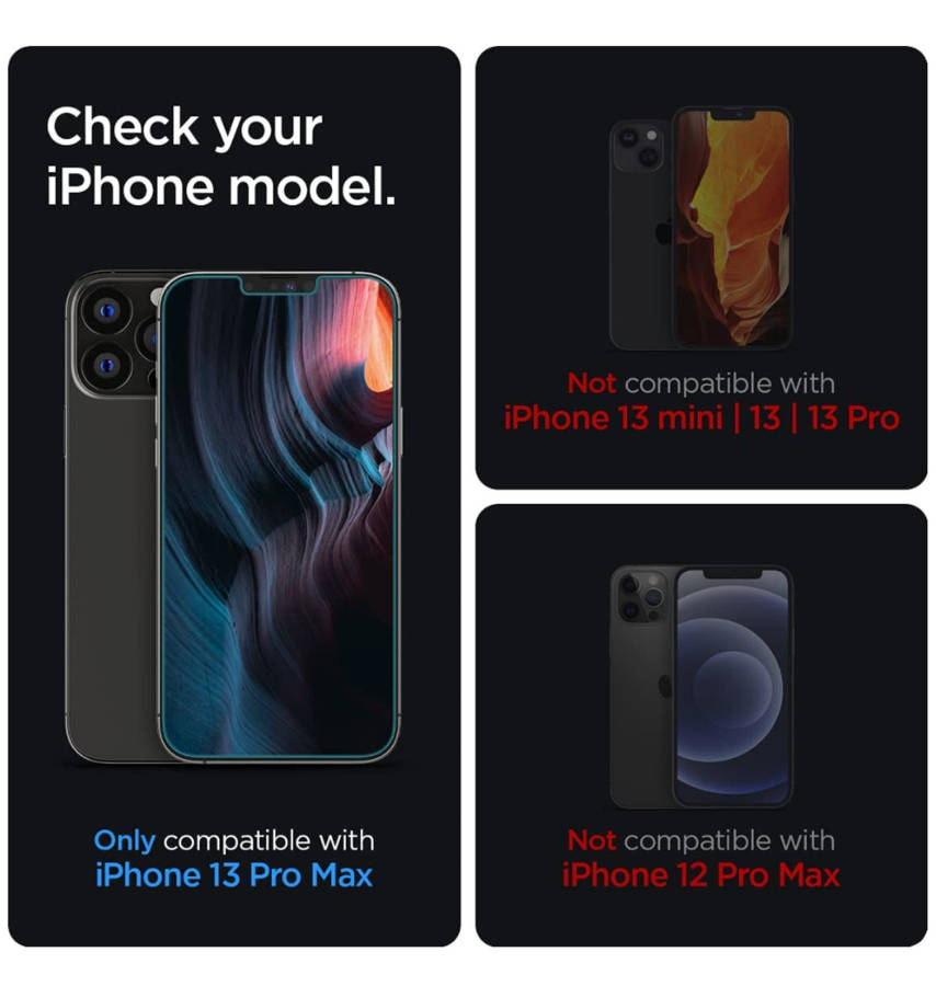 IPHONE 13 PRO MAX GLAS.TR EZ FIT PREMIUM TEMPERED GLASS SCREEN PROTECTOR 2PK | SPIGEN