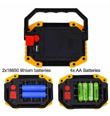 COB LED 30W USB RECHARGEABLE PORTABLE SPOT LIGHT WITH POWERBANK YELLOW