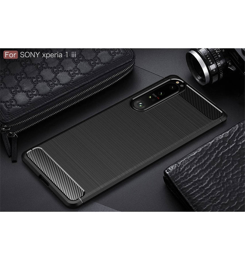 SONY XPERIA 1iii (2021) SLIM CARBON FIBRE CASE BLACK | CRUZERLITE