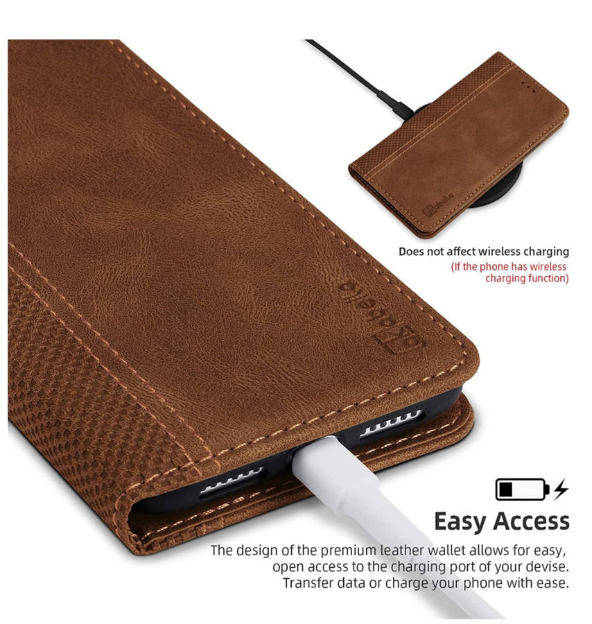 SONY XPERIA 1 IV PREMIUM PU LEATHER WALLET FLIP CASE WITH CARD SLOT BROWN