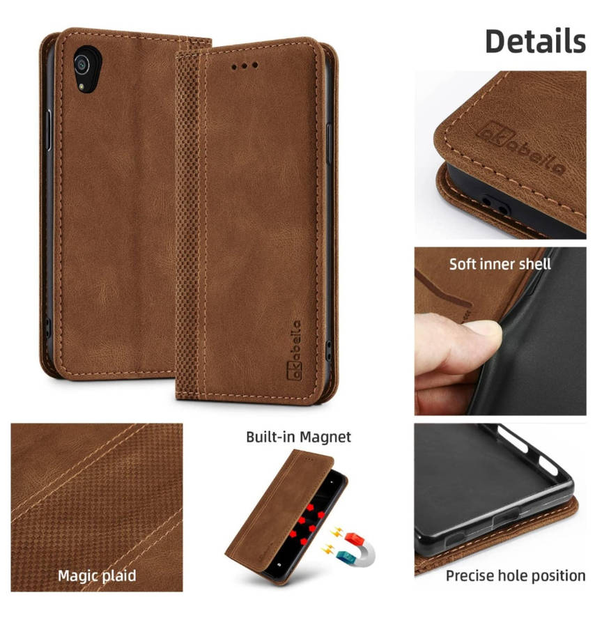 SONY XPERIA 1 IV PREMIUM PU LEATHER WALLET FLIP CASE WITH CARD SLOT BROWN
