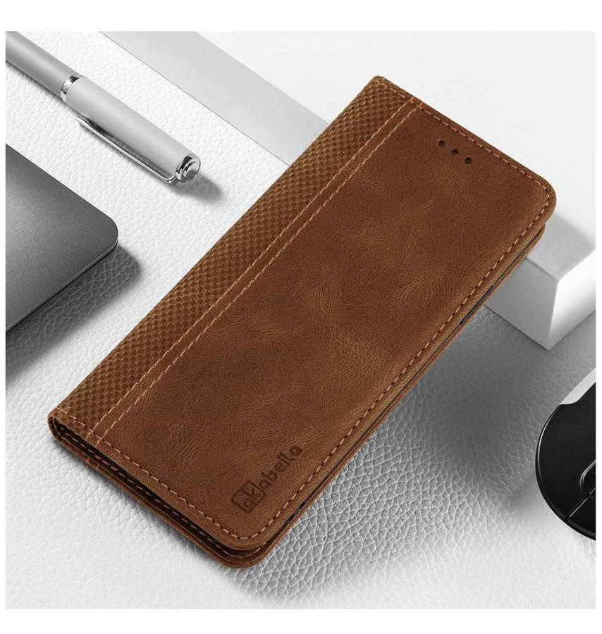SONY XPERIA 1 IV PREMIUM PU LEATHER WALLET FLIP CASE WITH CARD SLOT BROWN
