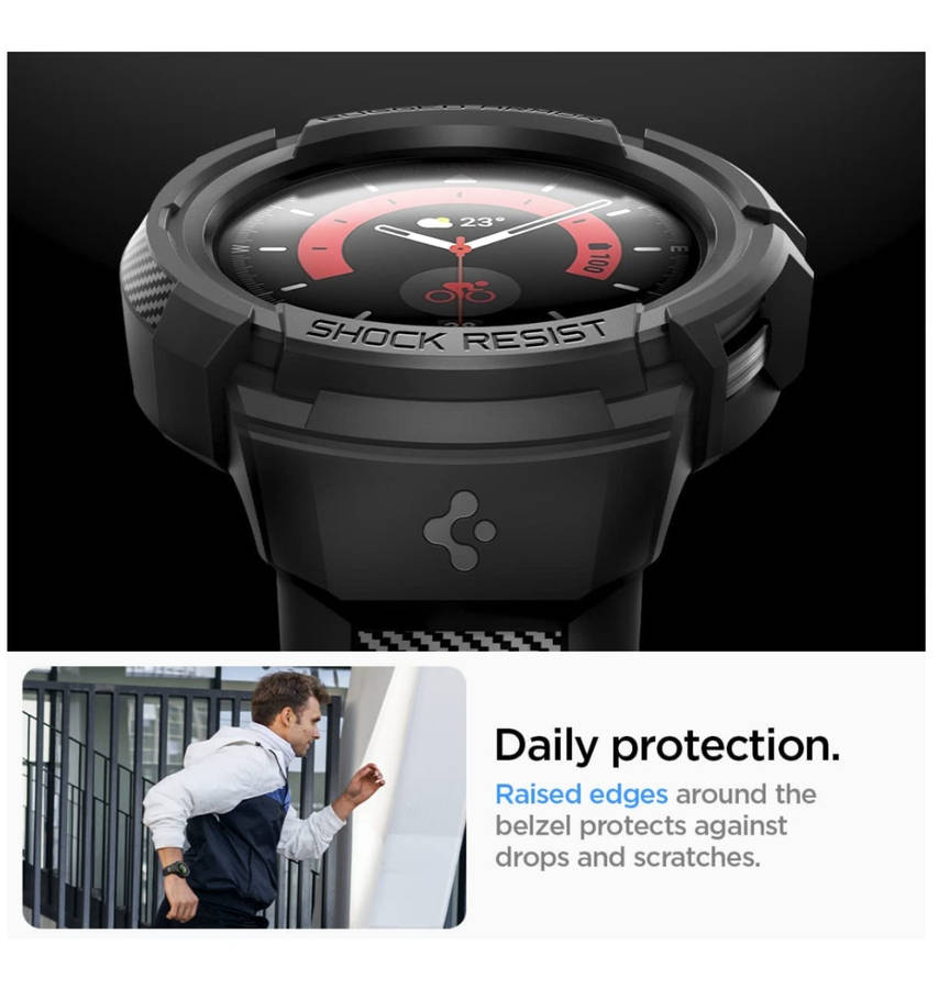 SAMSUNG GALAXY WATCH 5 PRO PREMIUM RUGGED ARMOR PRO CASE 45MM BLACK | SPIGEN