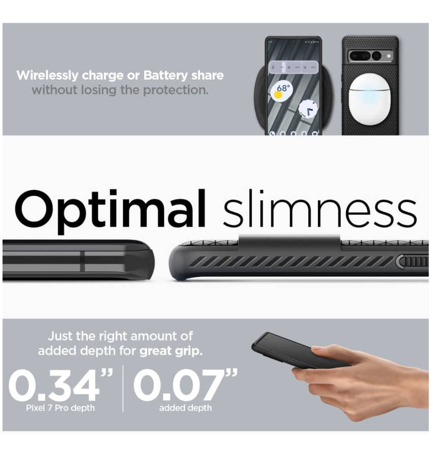 GOOGLE PIXEL 7 PRO PREMIUM SLIM LIQUID AIR CASE BLACK | SPIGEN