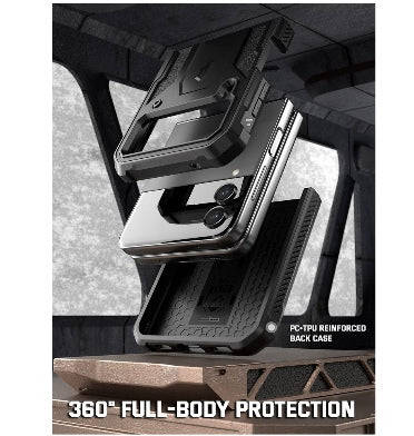 SAMSUNG GALAXY Z FLIP 4 PREMIUM FULL-BODY RUGGED SPARTAN SERIES CASE MATTE BLACK | POETIC