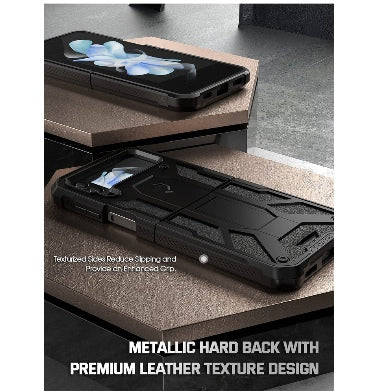 SAMSUNG GALAXY Z FLIP 4 PREMIUM FULL-BODY RUGGED SPARTAN SERIES CASE MATTE BLACK | POETIC