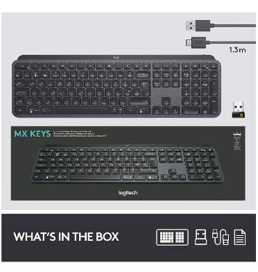 LOGITECH MX KEYS ADVANCED WIRELESS KEYBOARD BLACK
