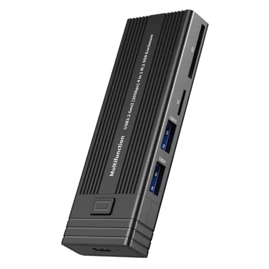 M.2 NVME SATA SSD Enclosure Adapter With 4 In 1 Hub USB 3.2 Gen 2 10Gbps