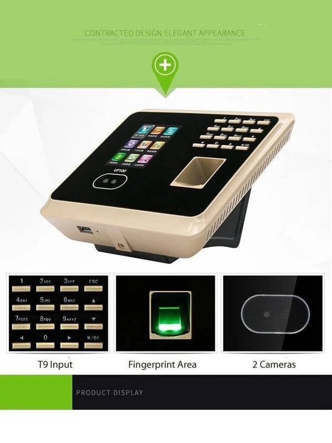 UF100plus Face Recognition Time Attendance System With Fingerprint Reader with TCP/IP/USB Protocol